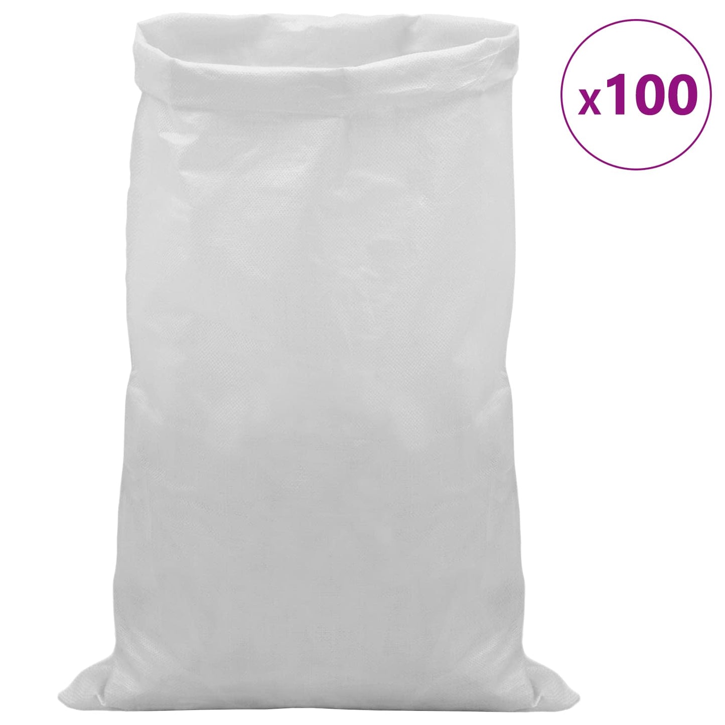 Fonott zsákok 100 pcs Fehér 65 x 105 cm PP