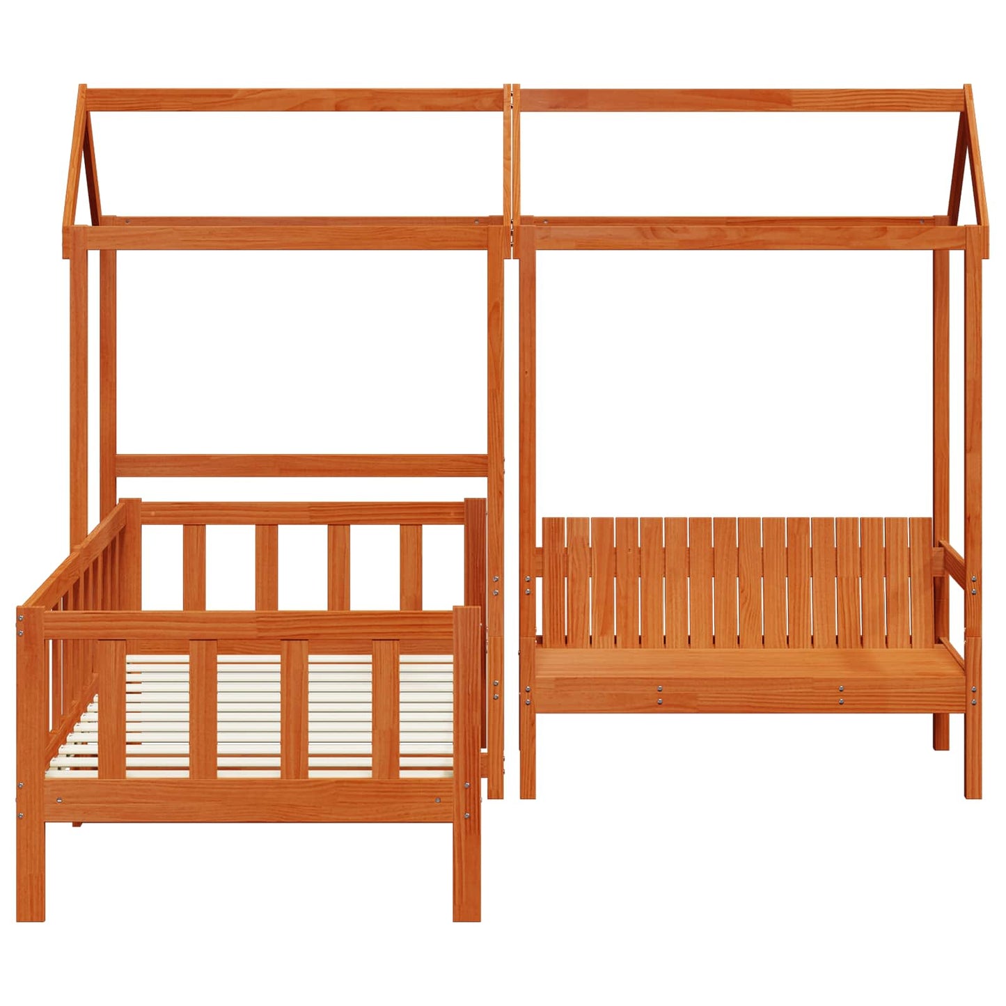 Nappali Ágy Szett Viaszbarna 90 x 200 cm Tömör fenyő