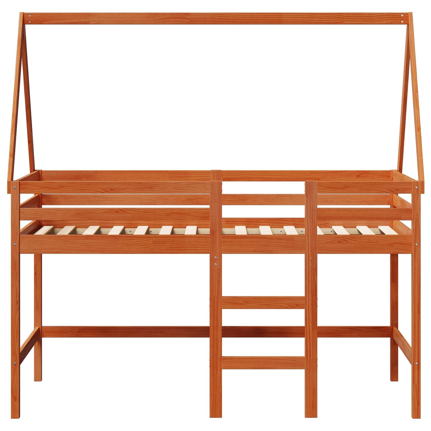 Tetőtéri ágykeret Viaszbarna 90 x 190 cm Tömör fenyő