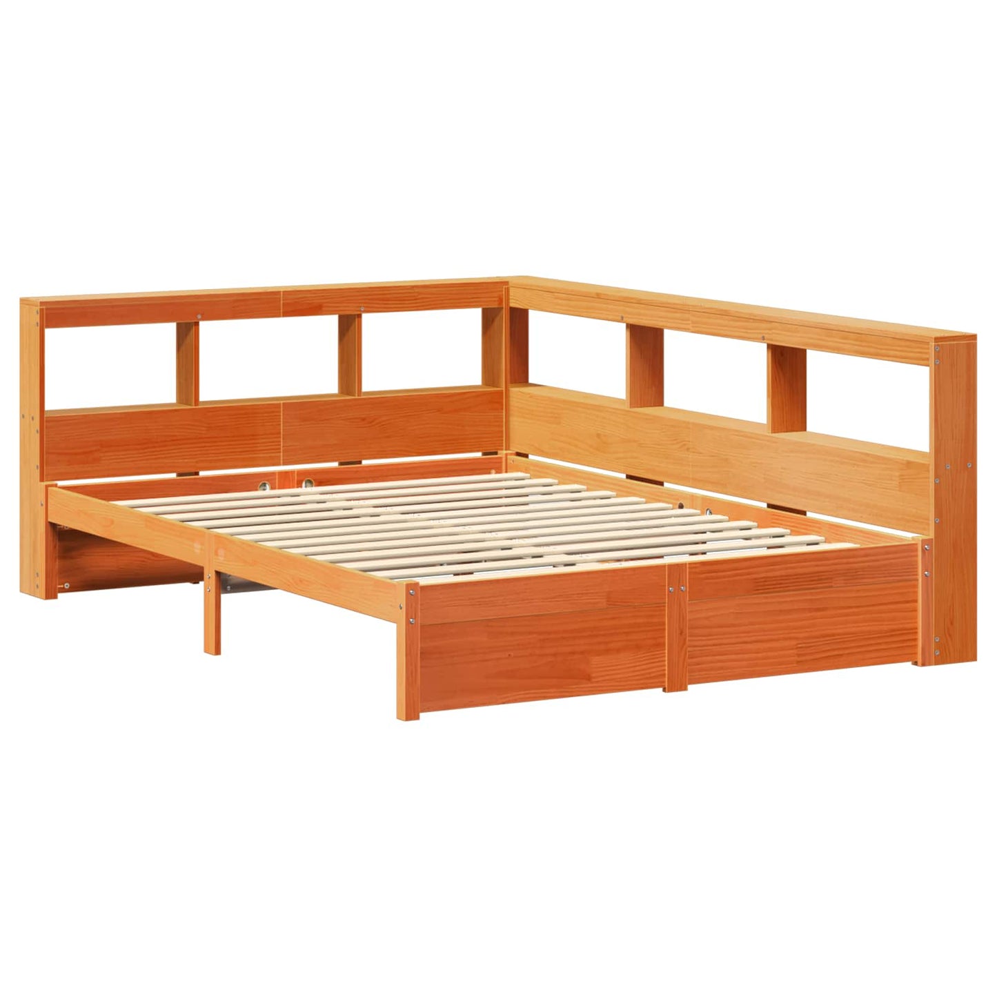 Könyvespolcos Ágy 2 pcs Faggyú barna 200 x 150 cm Tömör fenyőfa