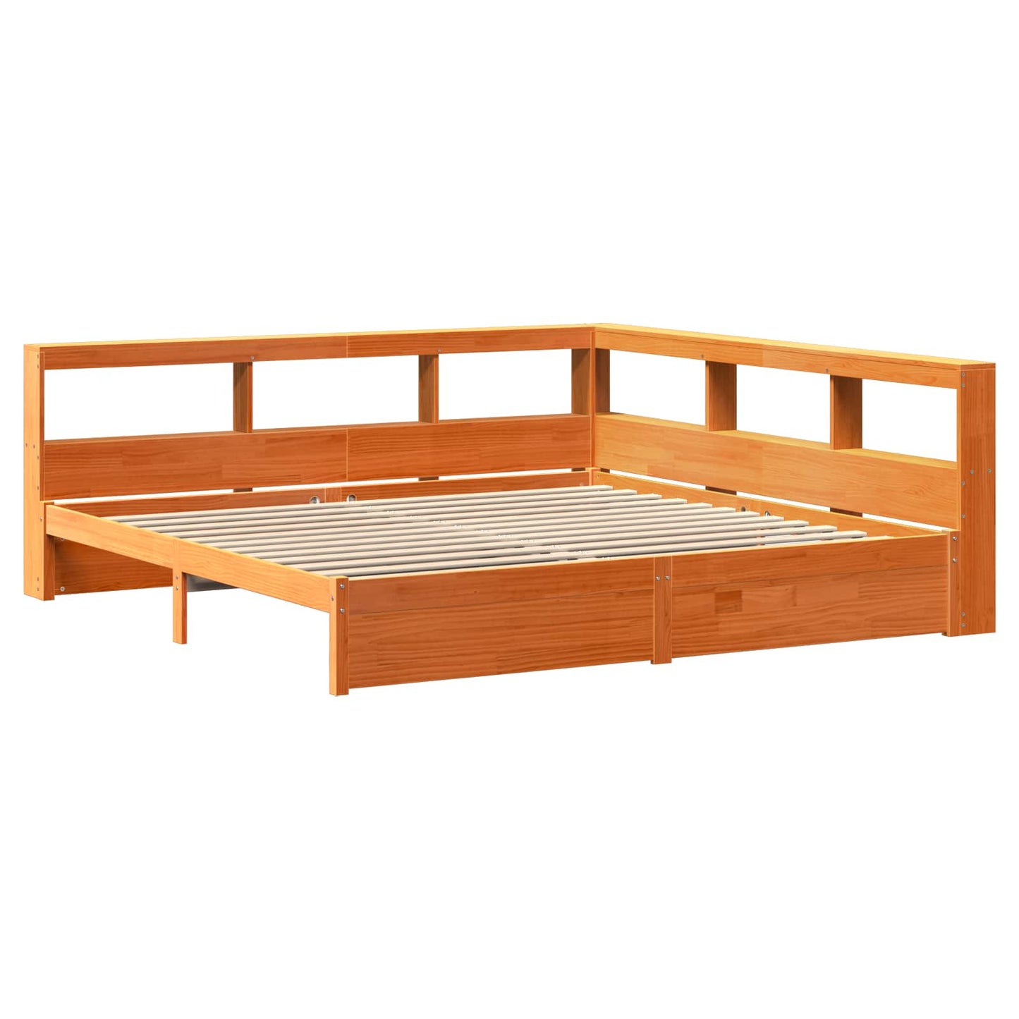 Könyvespolcos Ágy 2 pcs Faggyú barna 200 x 200 cm Tömör fenyőfa