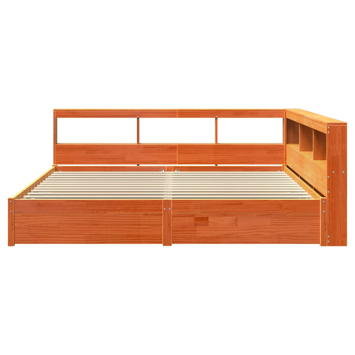 Könyvespolcos Ágy 2 pcs Faggyú barna 200 x 200 cm Tömör fenyőfa