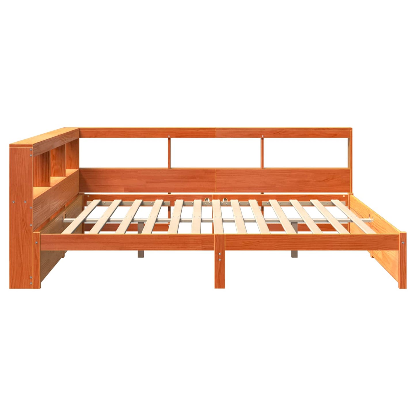 Könyvespolcos Ágy 2 pcs Faggyú barna 200 x 200 cm Tömör fenyőfa