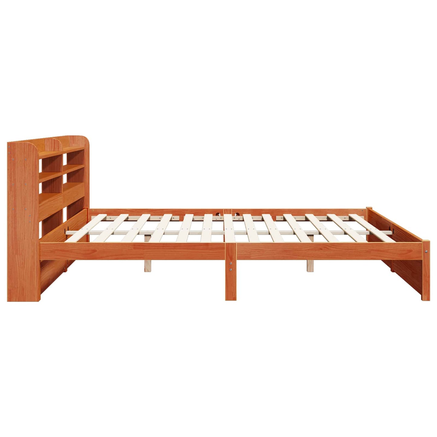 Ágykeret fejtámlával Faggyú barna 200 x 200 cm Tömör fenyőfa