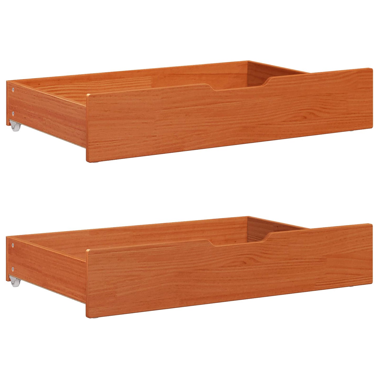 Ágykeret fiókkal tárolóval 3 pcs Faggyú barna Tömör fenyőfa