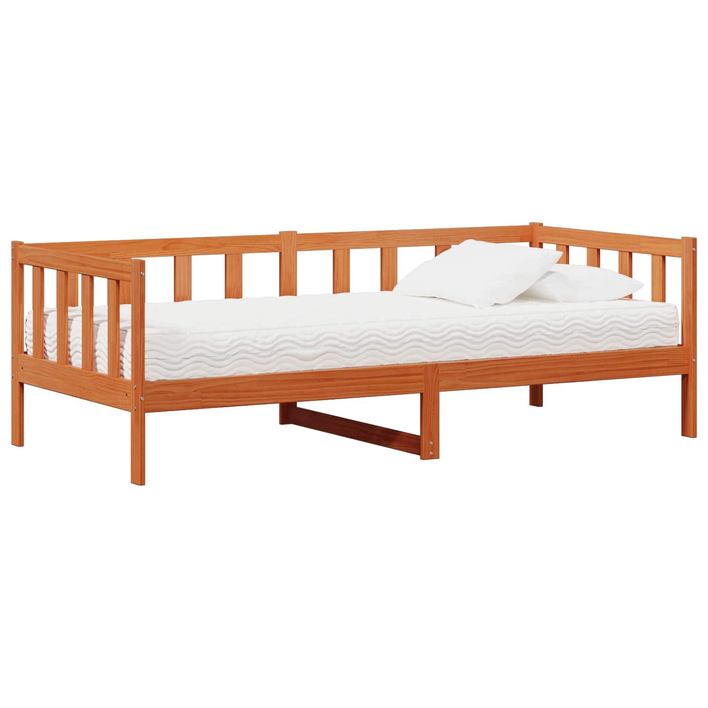 Nappali ágy matracmal Wax Barna és Fehér 90 x 200 cm
