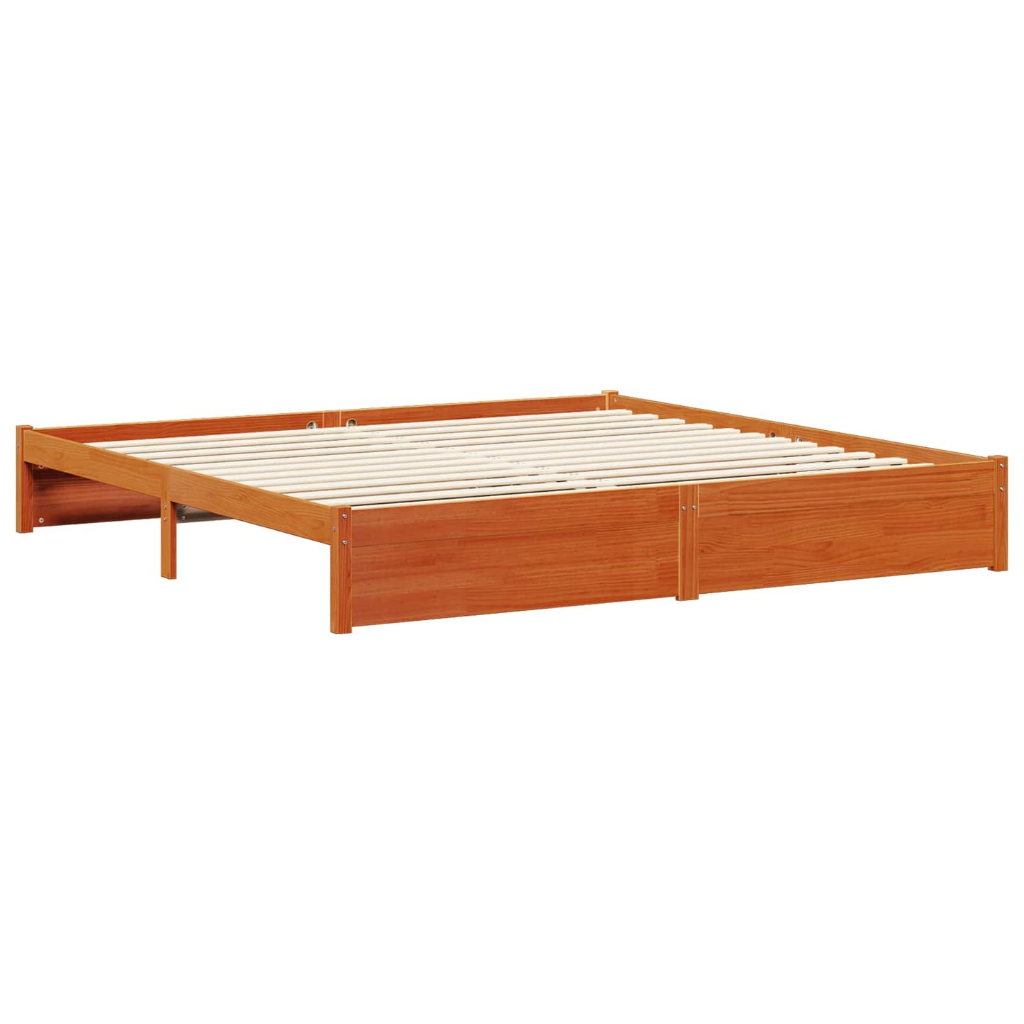 Ágykeret fejtámlával Faggyú barna 200 x 200 cm Tömör fenyőfa