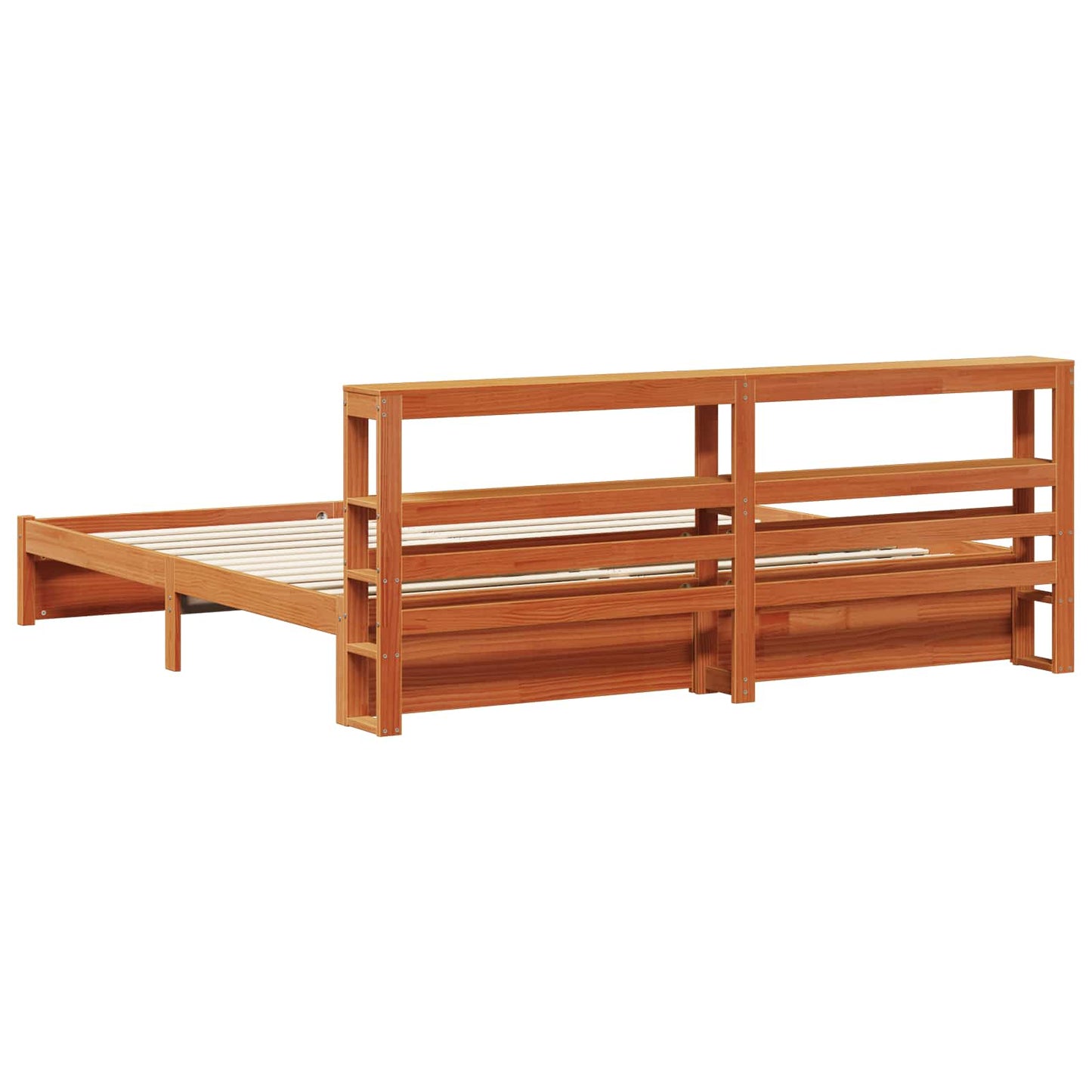 Ágykeret fejtámlával Faggyú barna 200 x 200 cm Tömör fenyőfa