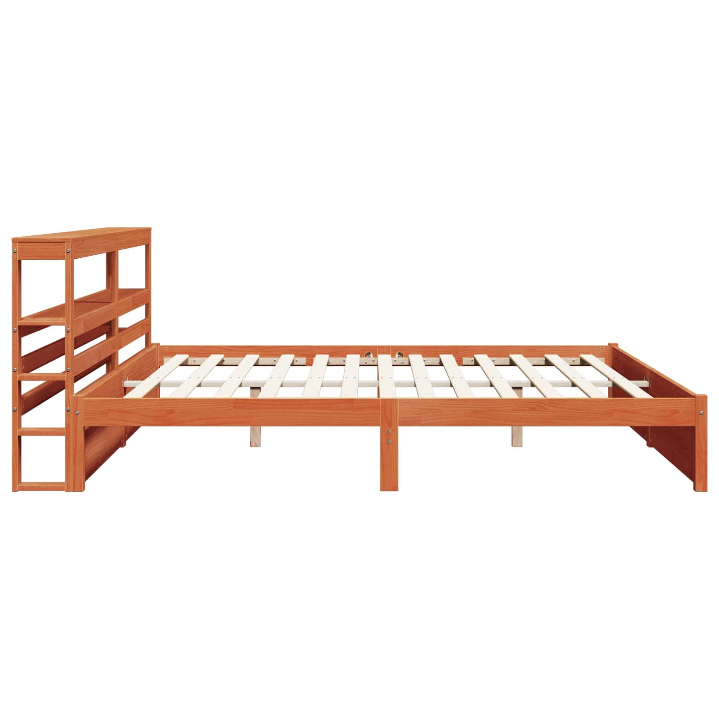 Ágykeret fejtámlával Faggyú barna 200 x 200 cm Tömör fenyőfa