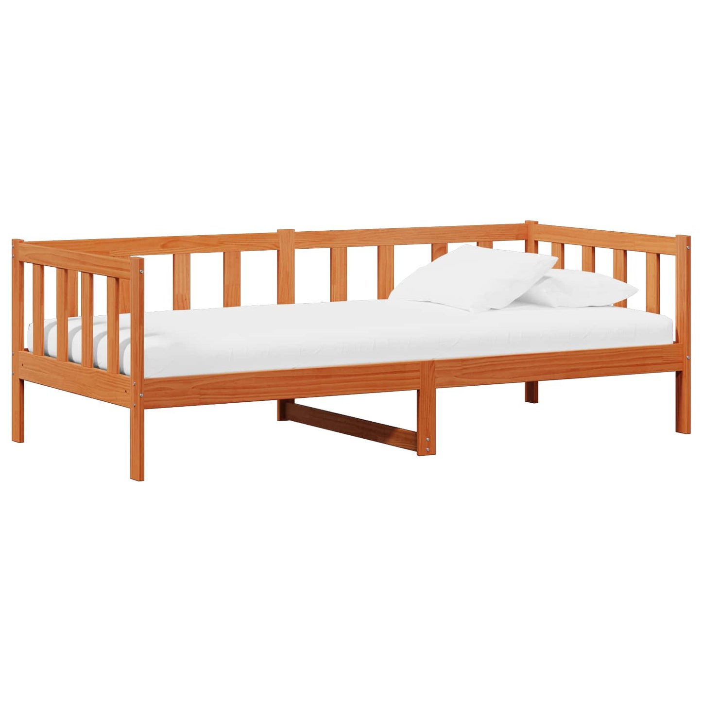 Nappali ágy matracmal Wax Barna és Fehér 90 x 200 cm