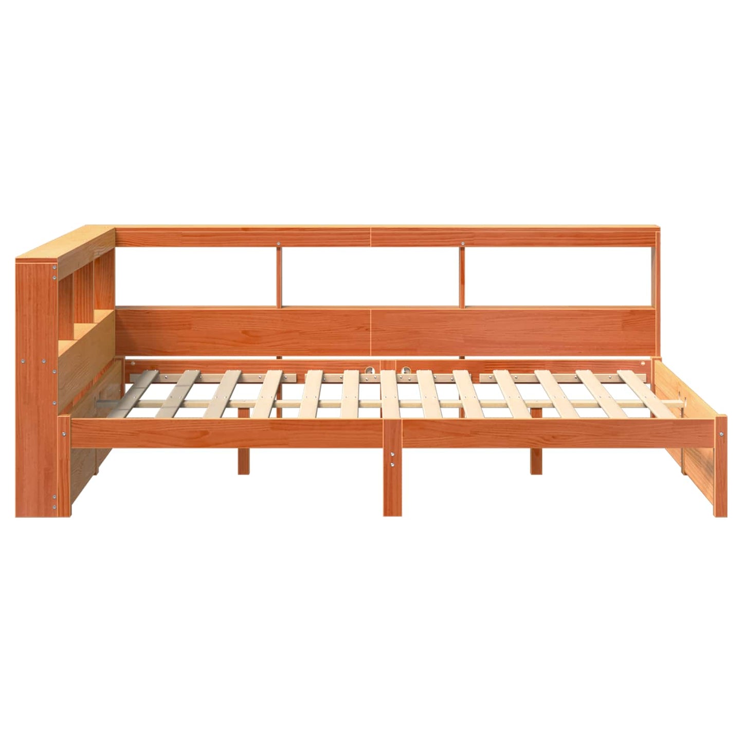 Könyvespolcos Ágy 2 pcs Faggyú barna 200 x 140 cm Tömör fenyőfa