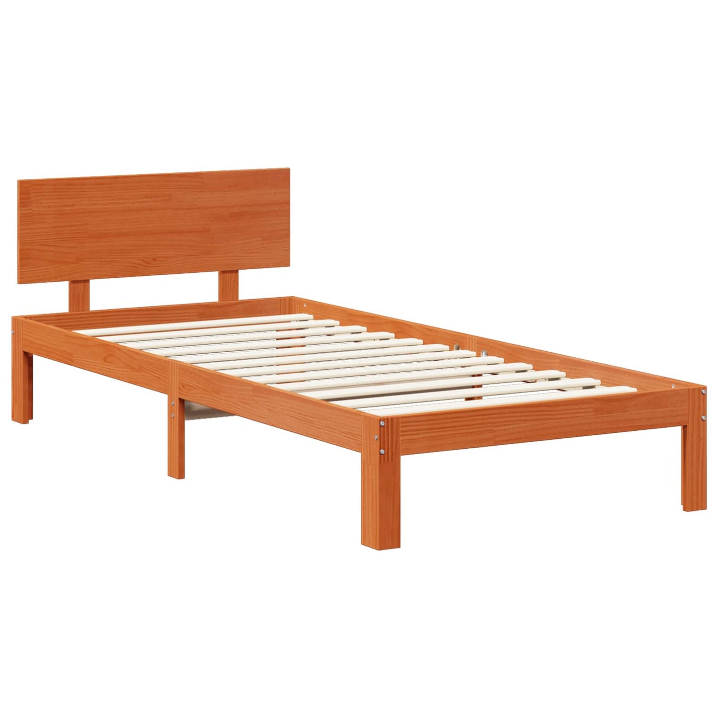 Ágykeret fejtámlával Faggyú barna 70 x 190 cm Tömör fenyőfa