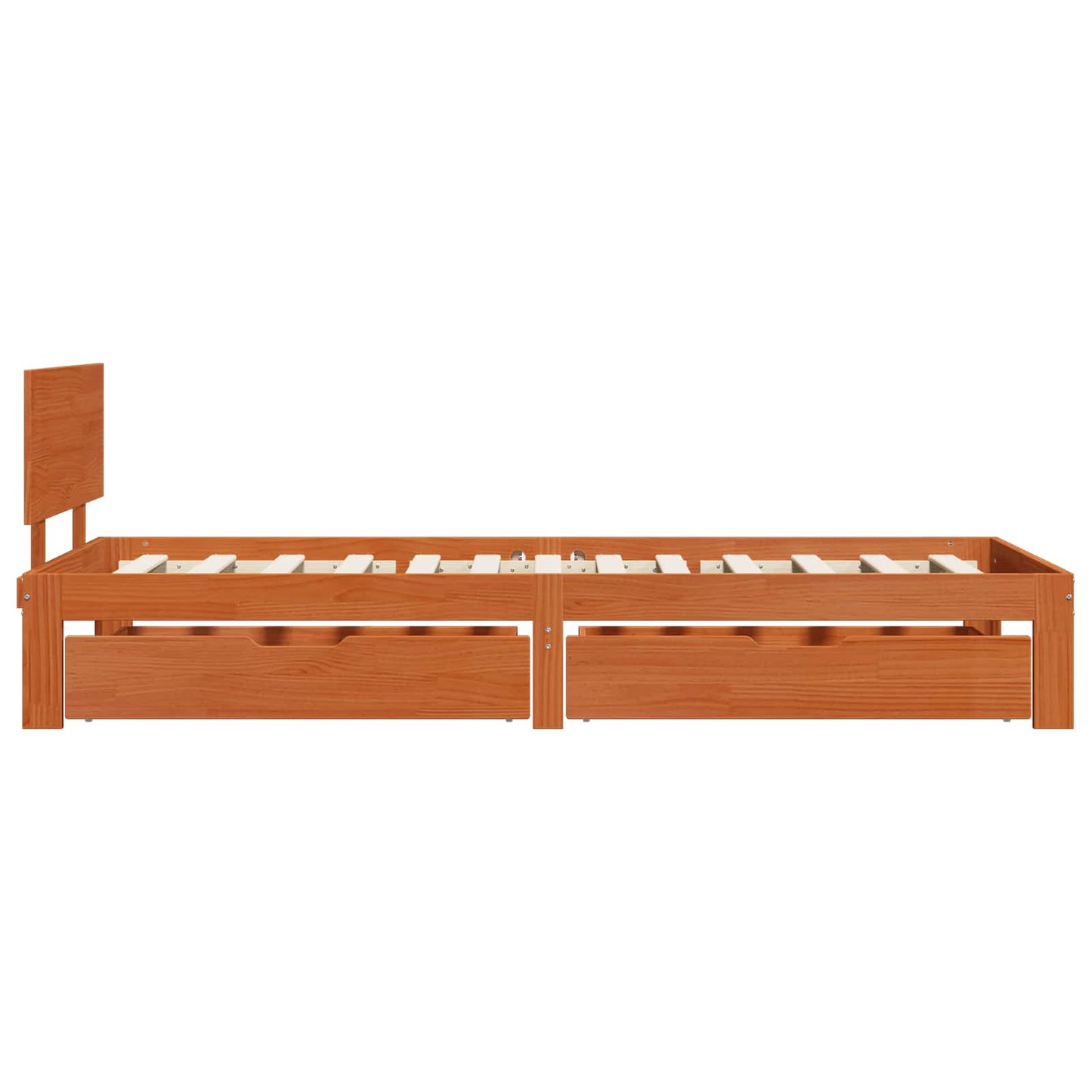 Ágykeret fejtámlával Faggyú barna 70 x 190 cm Tömör fenyőfa