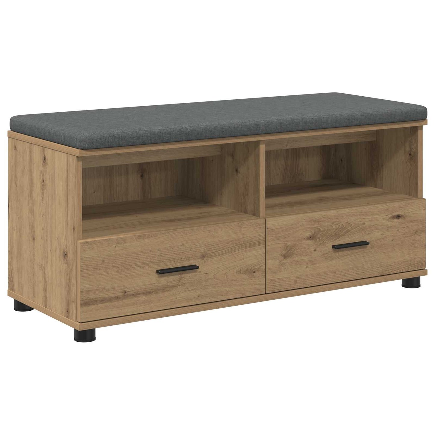Cipőpad Párnával Kézműves Tölgy 100 x 38 x 46 cm Szerelt Fa