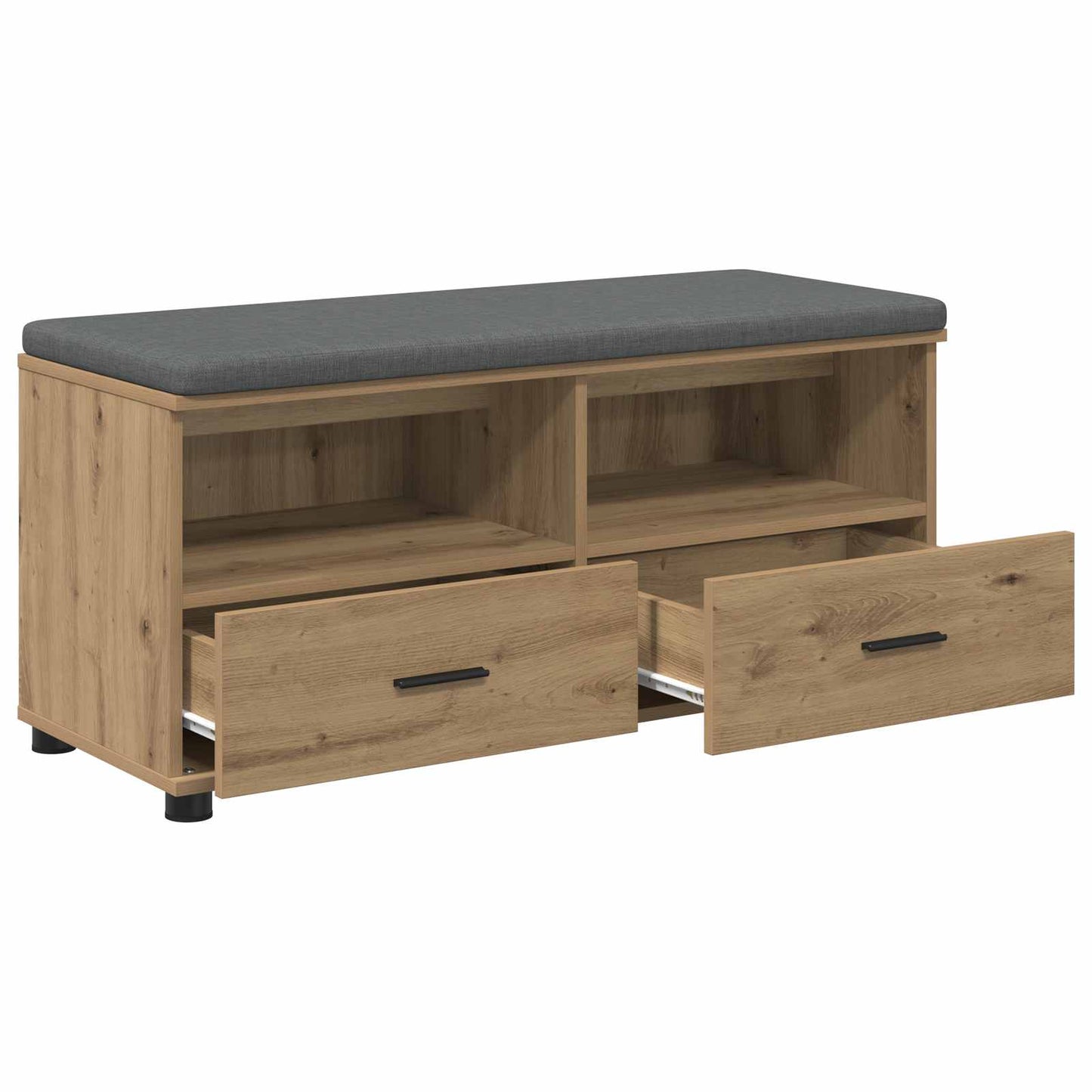 Cipőpad Párnával Kézműves Tölgy 100 x 38 x 46 cm Szerelt Fa
