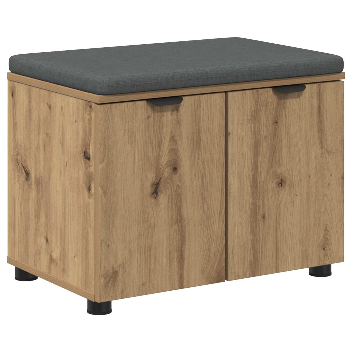 Cipőpad Párnával Kézműves Tölgy 60 x 38 x 46 cm Szerelt Fa