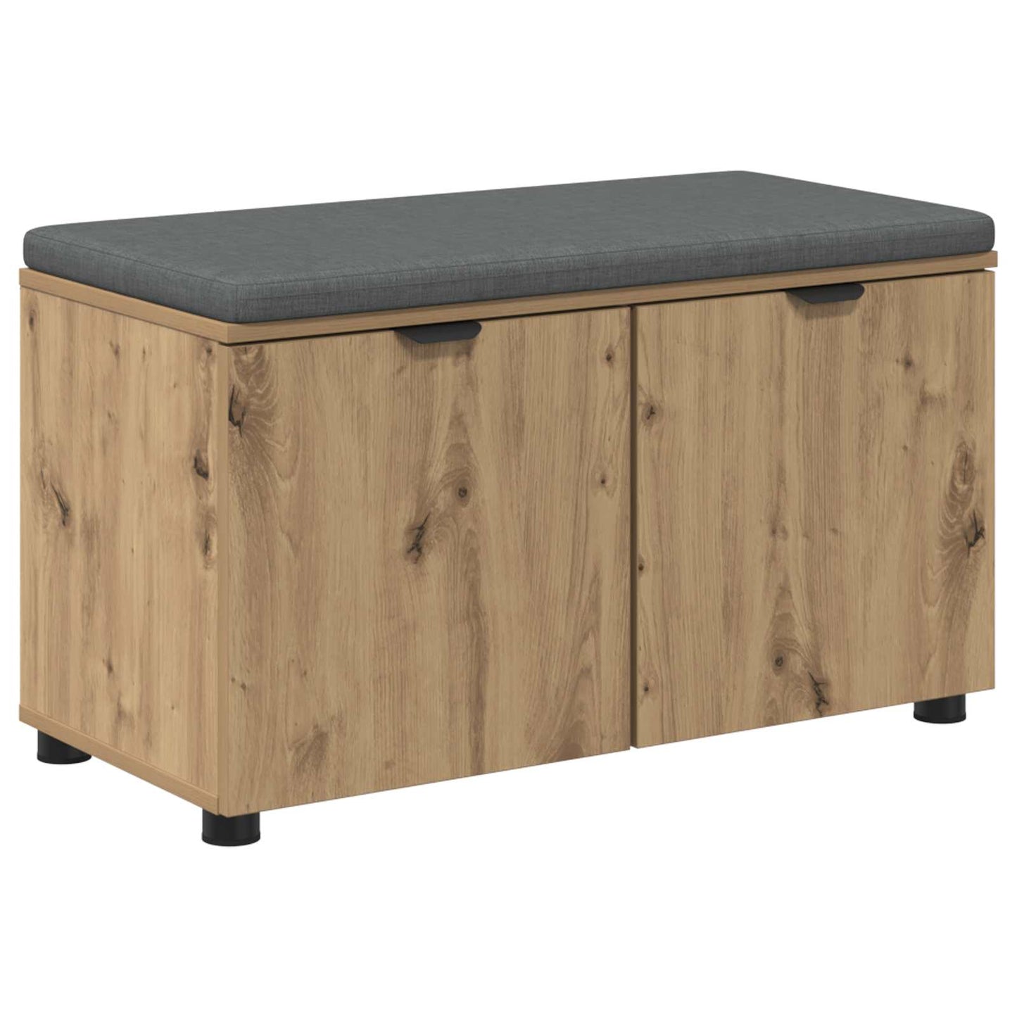 Cipőpad Párnával Kézműves Tölgy 80 x 38 x 46 cm Szerelt Fa