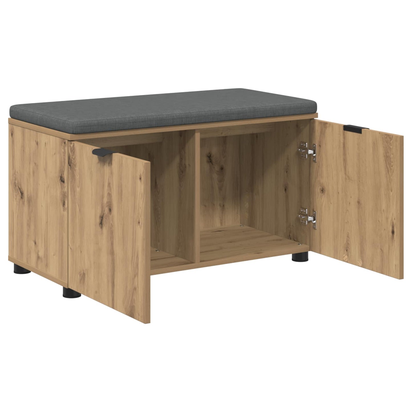 Cipőpad Párnával Kézműves Tölgy 80 x 38 x 46 cm Szerelt Fa