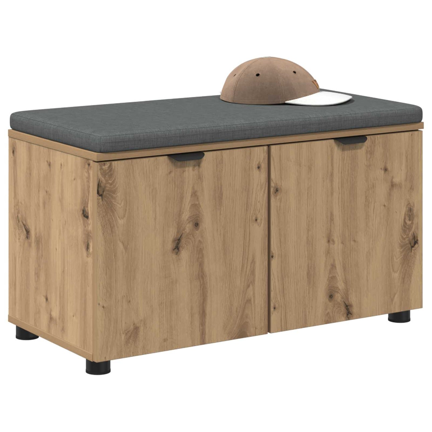 Cipőpad Párnával Kézműves Tölgy 80 x 38 x 46 cm Szerelt Fa