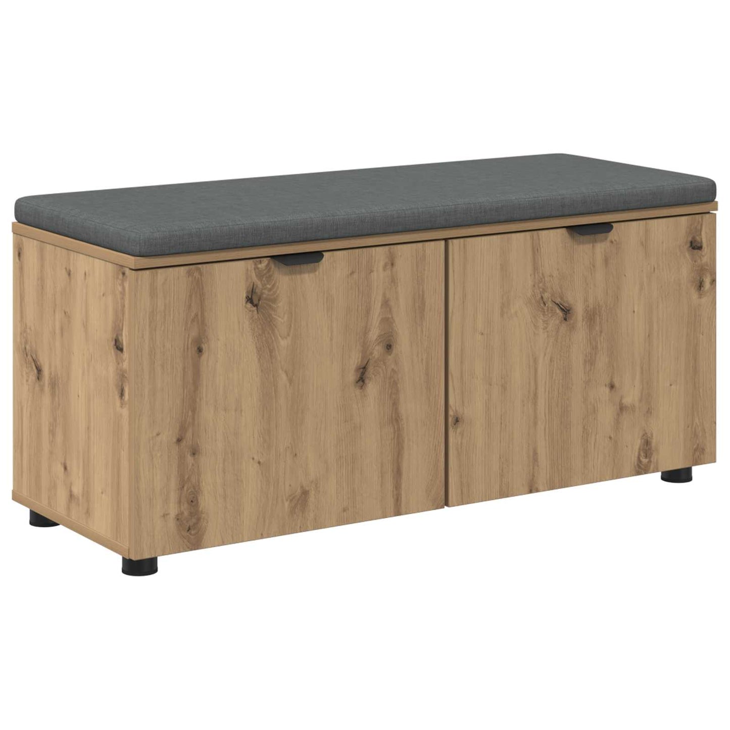Cipőpad Párnával Kézműves Tölgy 100 x 38 x 46 cm Szerelt Fa