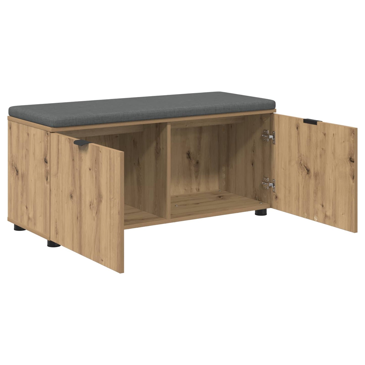 Cipőpad Párnával Kézműves Tölgy 100 x 38 x 46 cm Szerelt Fa