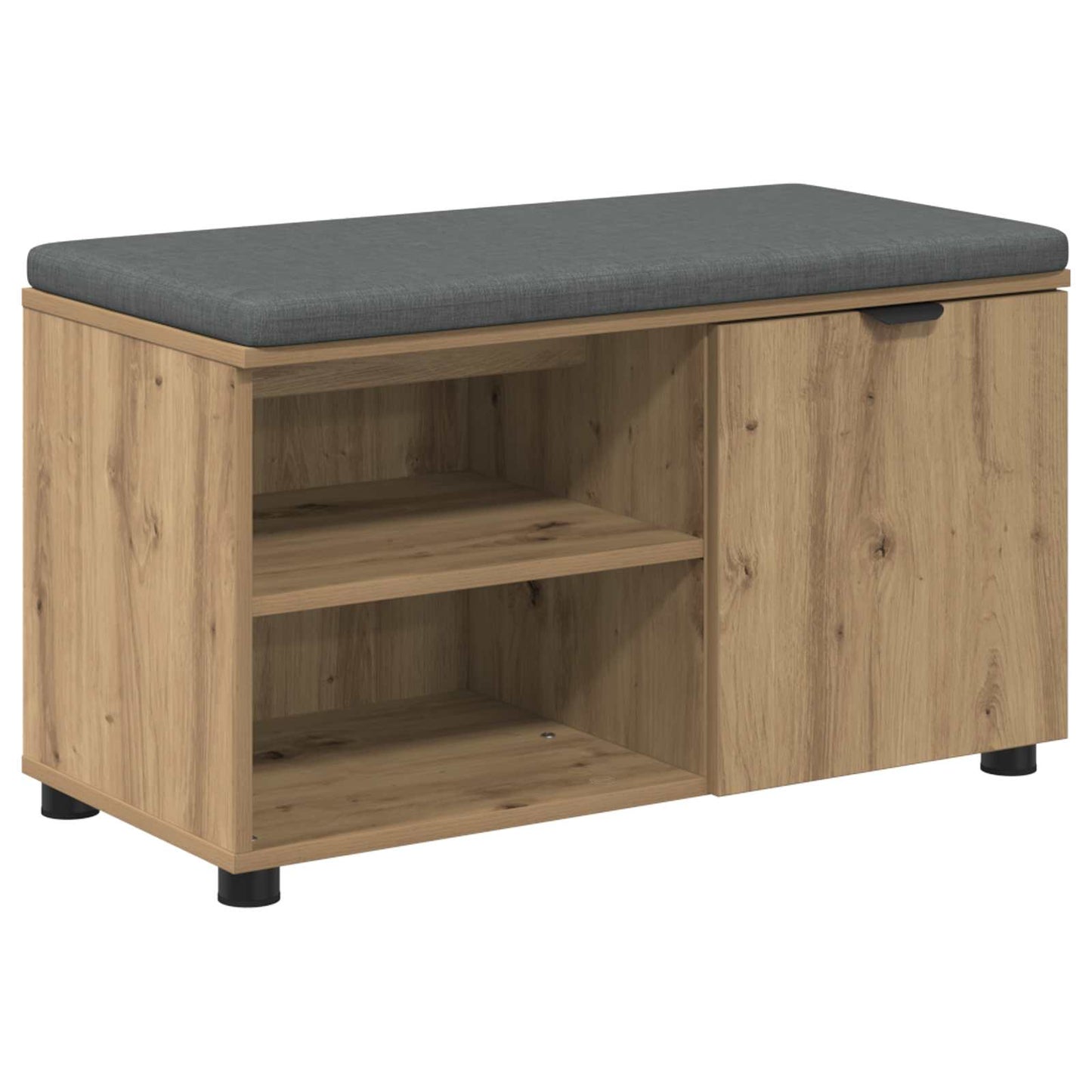 Cipőpad Párnával Kézműves Tölgy 80 x 38 x 46 cm Szerelt Fa