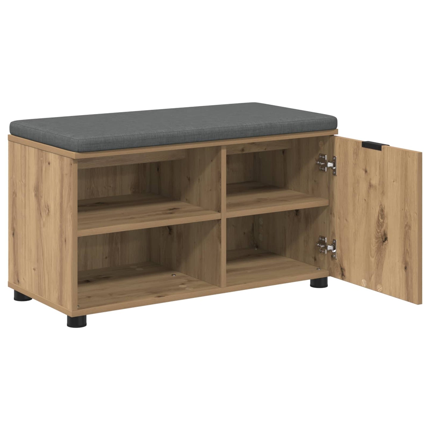 Cipőpad Párnával Kézműves Tölgy 80 x 38 x 46 cm Szerelt Fa