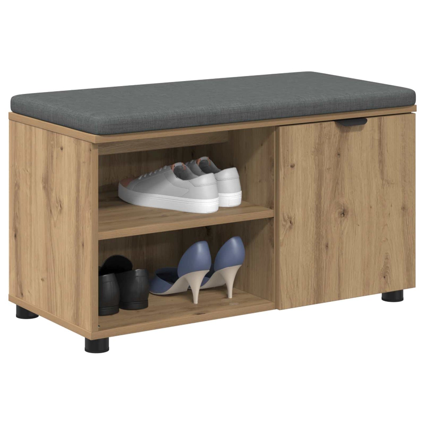 Cipőpad Párnával Kézműves Tölgy 80 x 38 x 46 cm Szerelt Fa