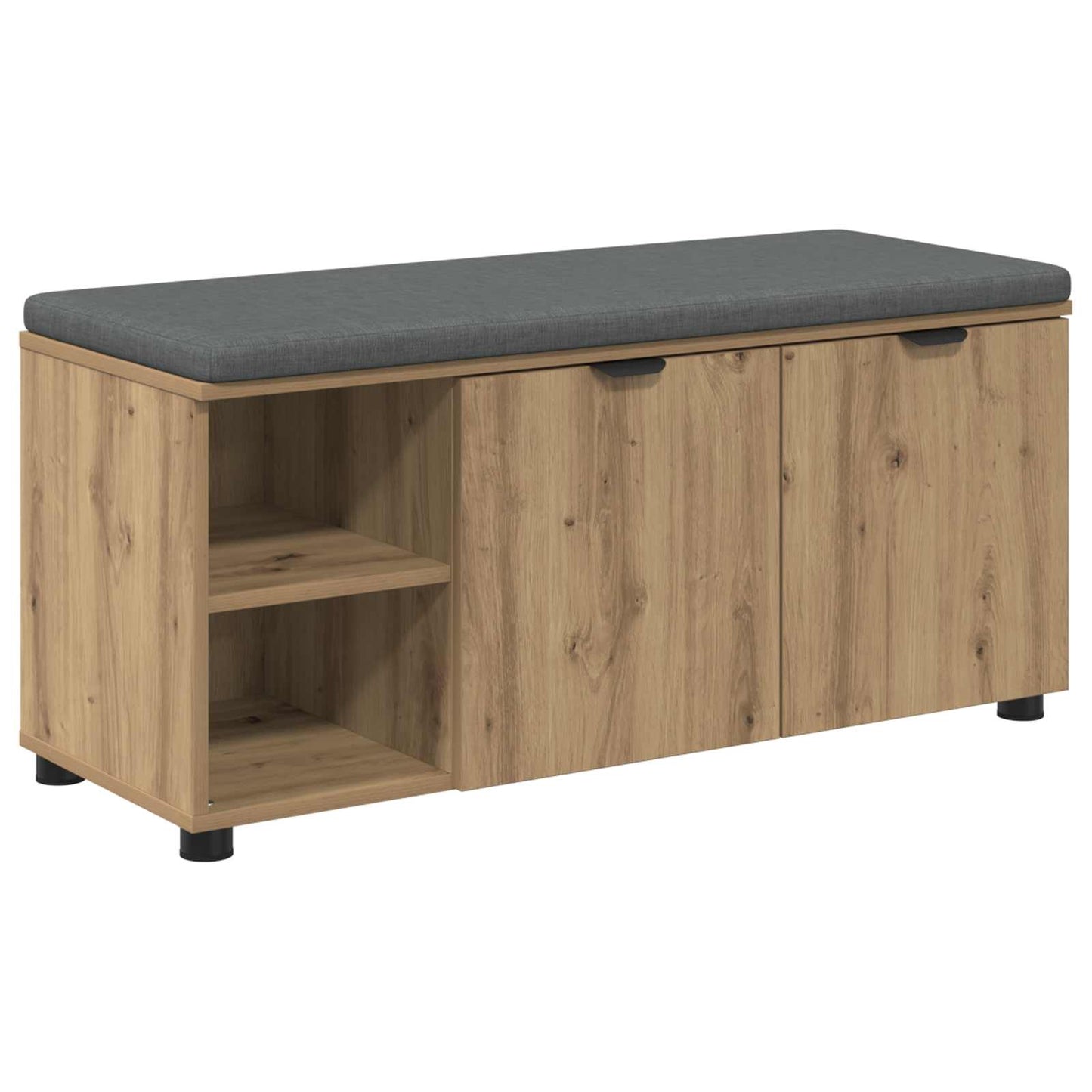 Cipőpad Párnával Kézműves Tölgy 100 x 38 x 46 cm Szerelt Fa