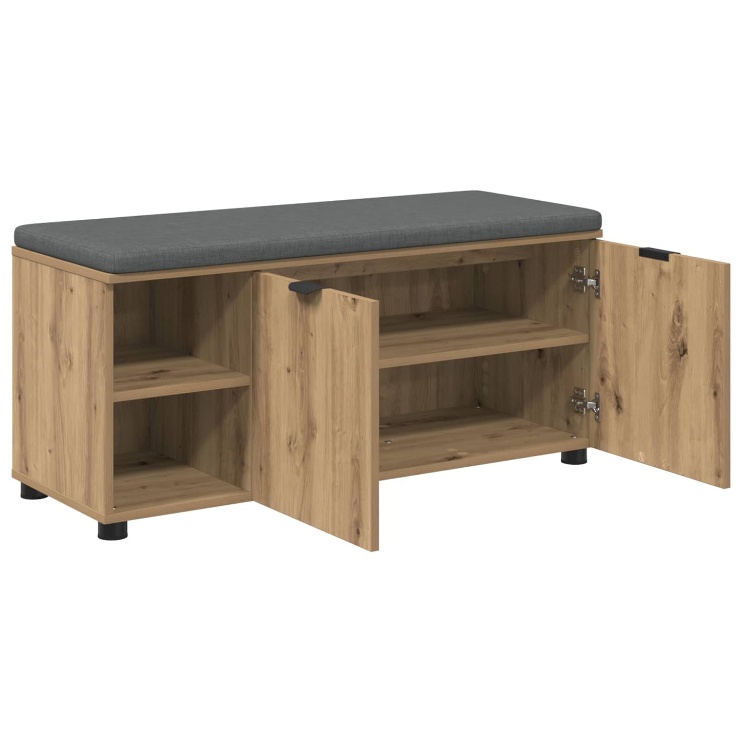 Cipőpad Párnával Kézműves Tölgy 100 x 38 x 46 cm Szerelt Fa