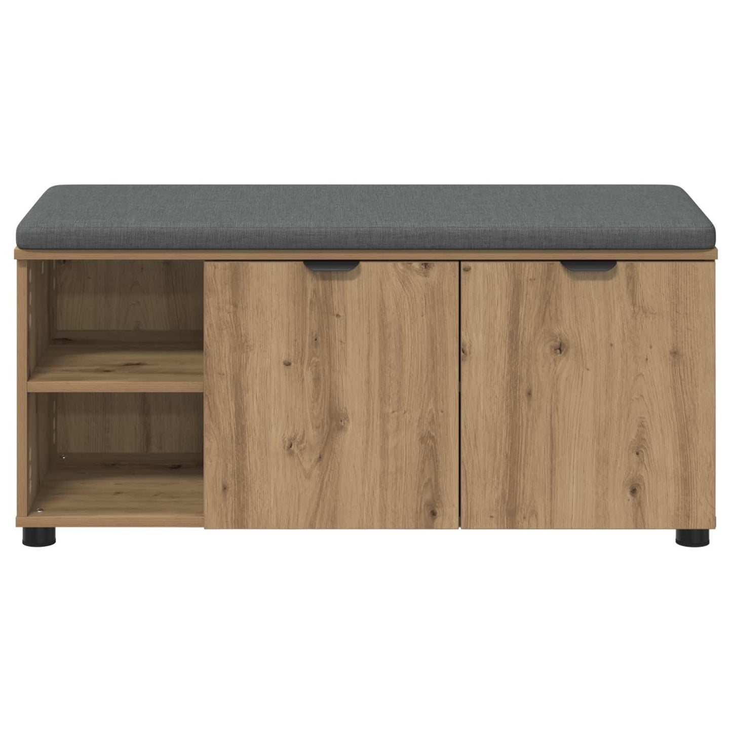 Cipőpad Párnával Kézműves Tölgy 100 x 38 x 46 cm Szerelt Fa