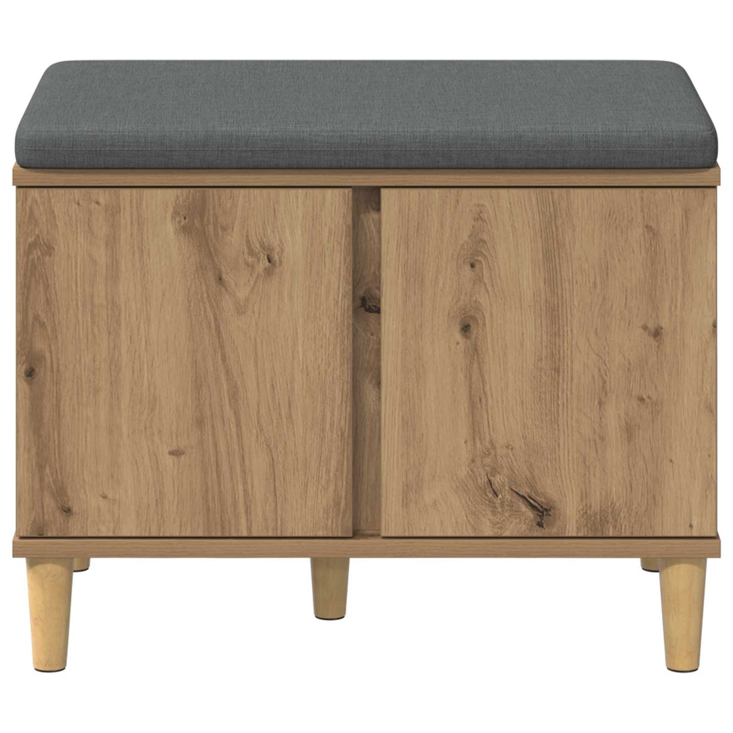 Cipőpad Párnával Kézműves Tölgy 60 x 38 x 46 cm Szerelt Fa