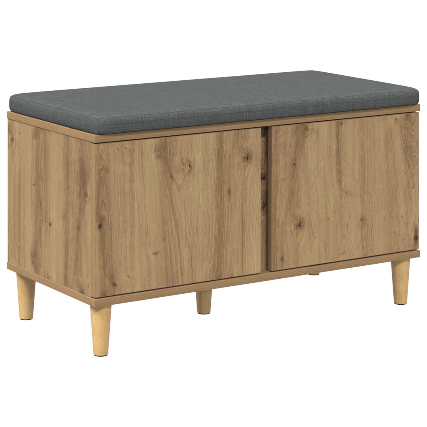 Cipőpad Párnával Kézműves Tölgy 80 x 38 x 46 cm Szerelt Fa