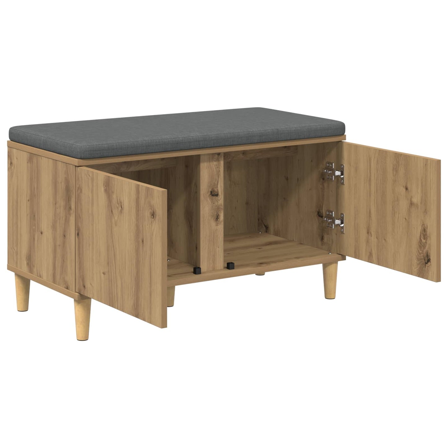 Cipőpad Párnával Kézműves Tölgy 80 x 38 x 46 cm Szerelt Fa