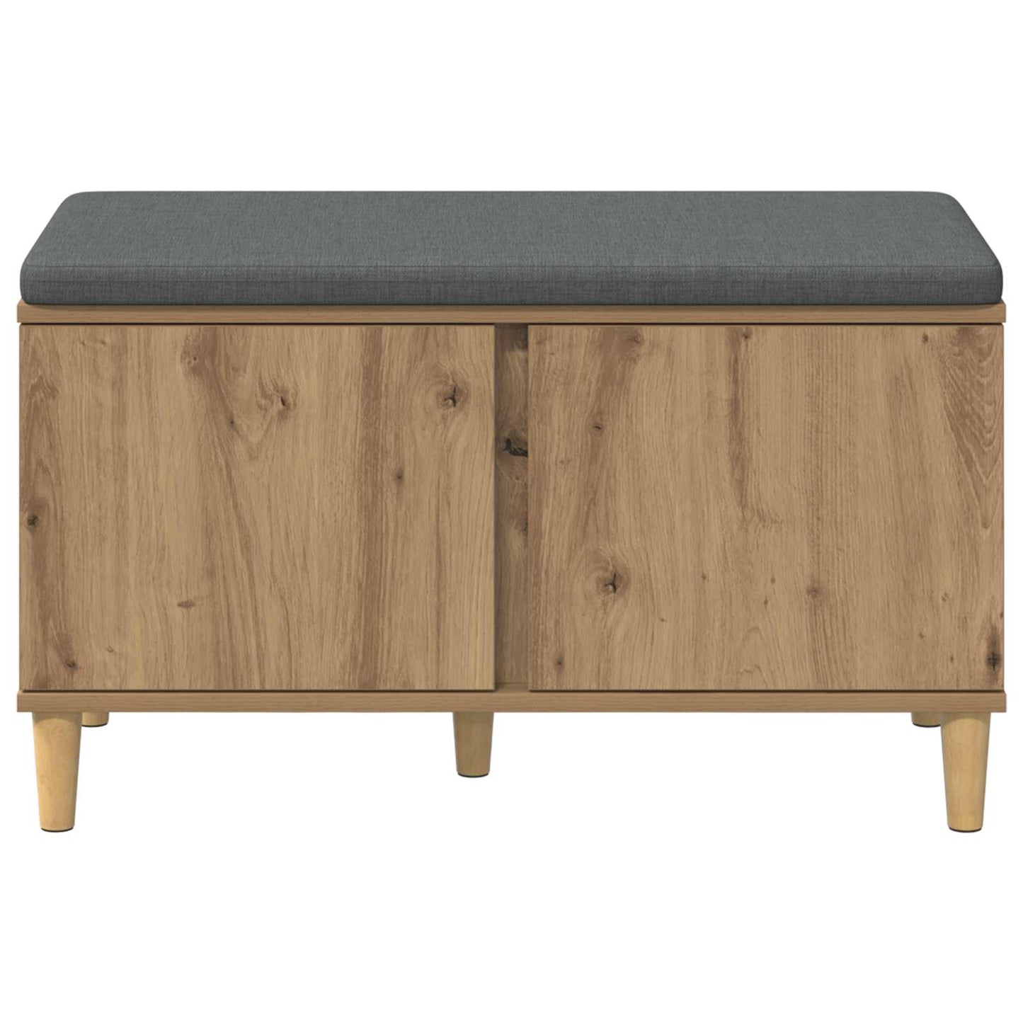 Cipőpad Párnával Kézműves Tölgy 80 x 38 x 46 cm Szerelt Fa