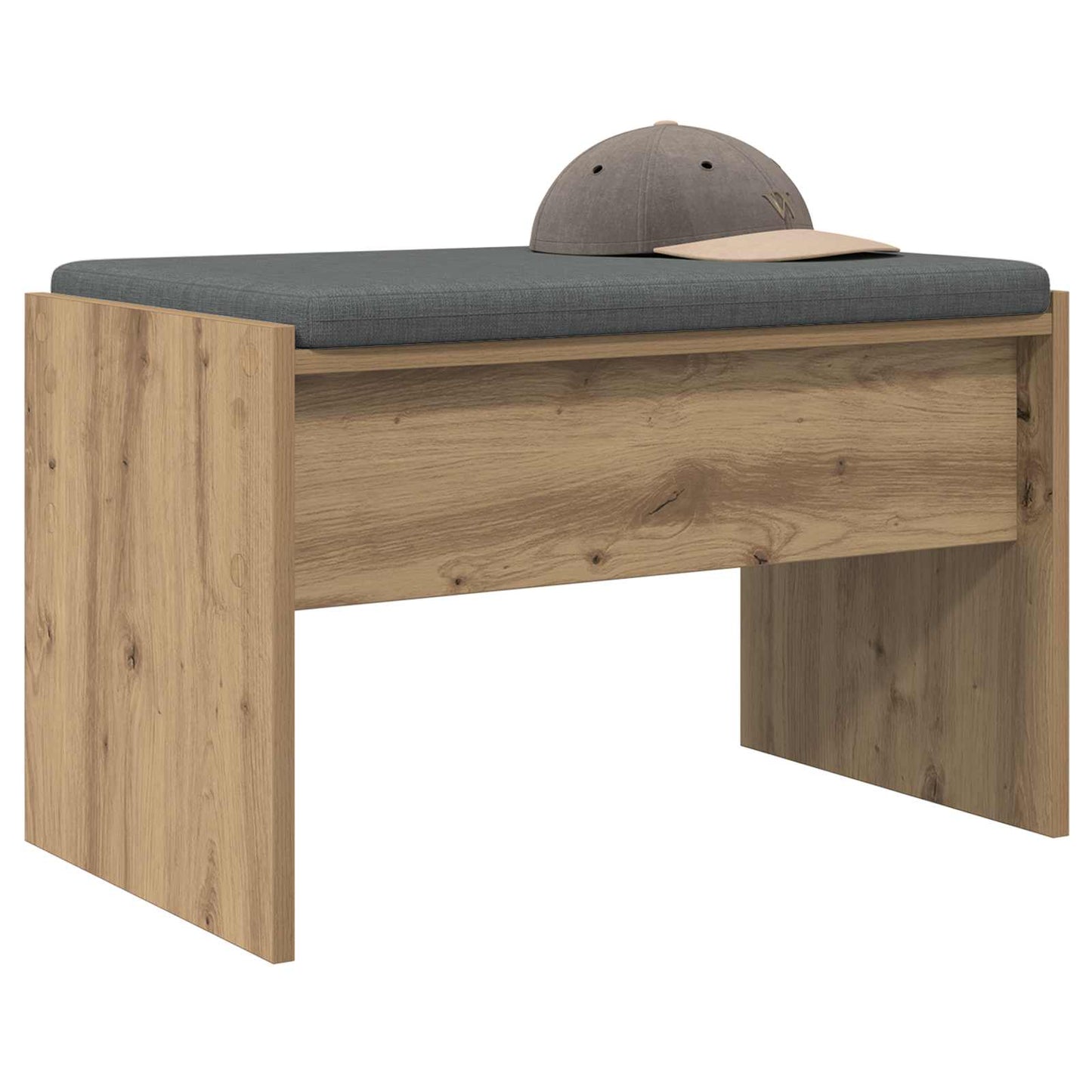 Cipőpad Párnával Kézműves Tölgy 63 x 38 x 40 cm Szerelt Fa