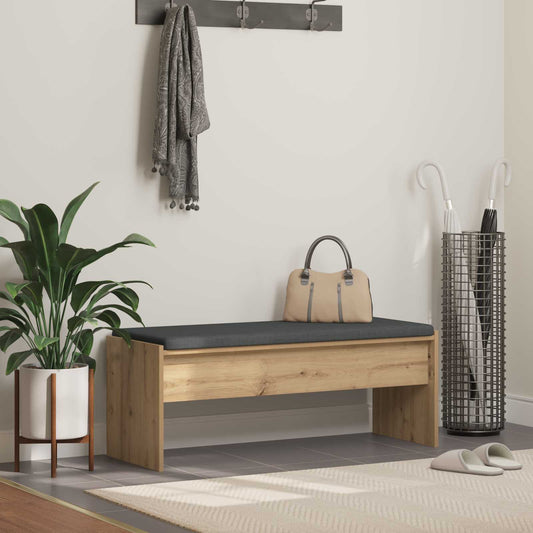 Cipőpad Párnával Kézműves Tölgy 103 x 38 x 40 cm Szerelt Fa