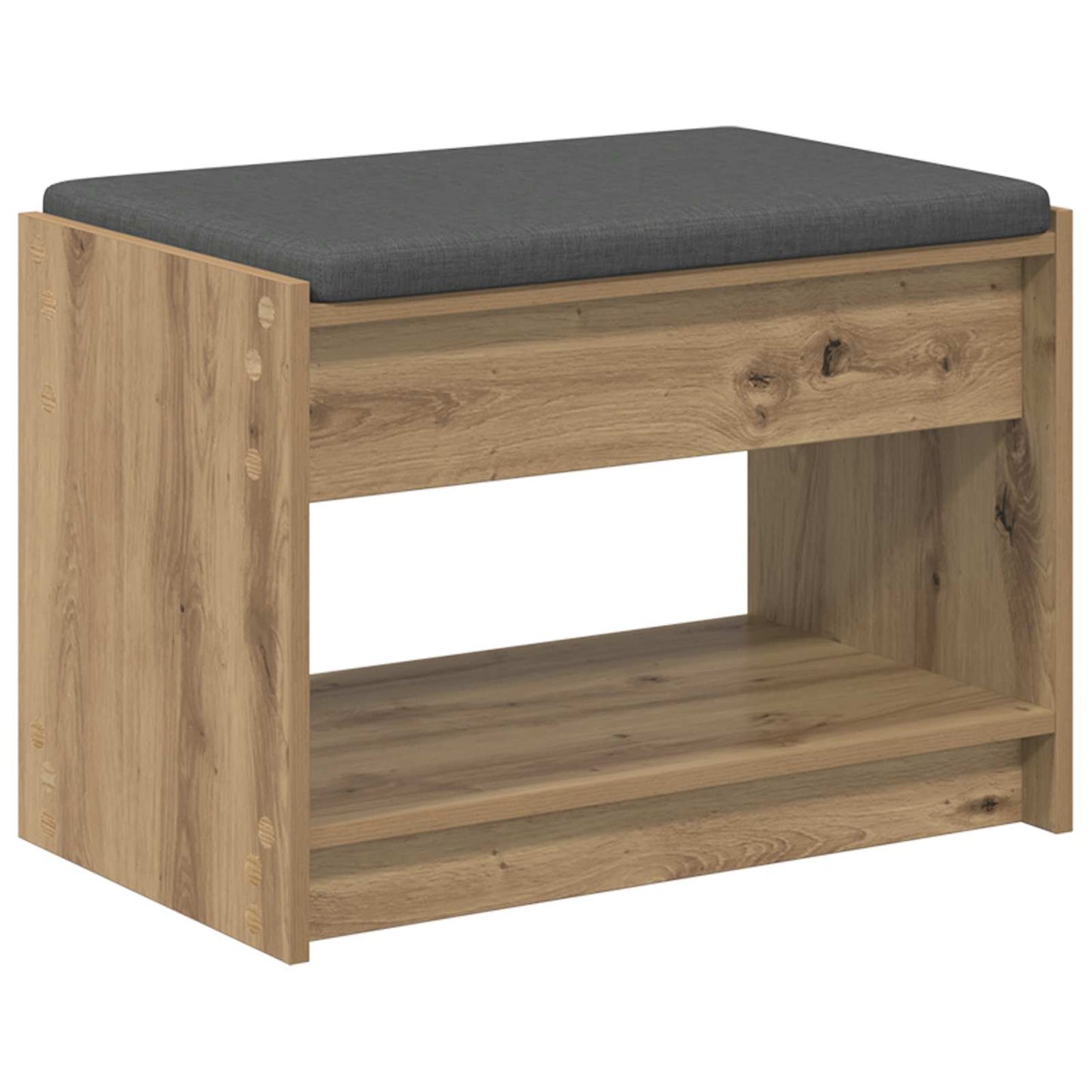 Cipőpad Párnával Kézműves Tölgy 63 x 38 x 45 cm Szerelt Fa