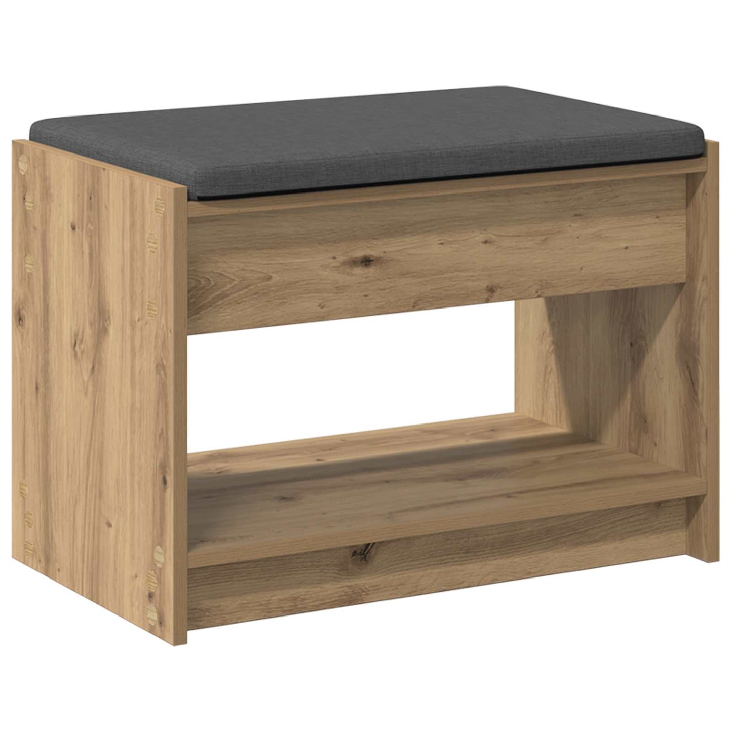 Cipőpad Párnával Kézműves Tölgy 63 x 38 x 45 cm Szerelt Fa