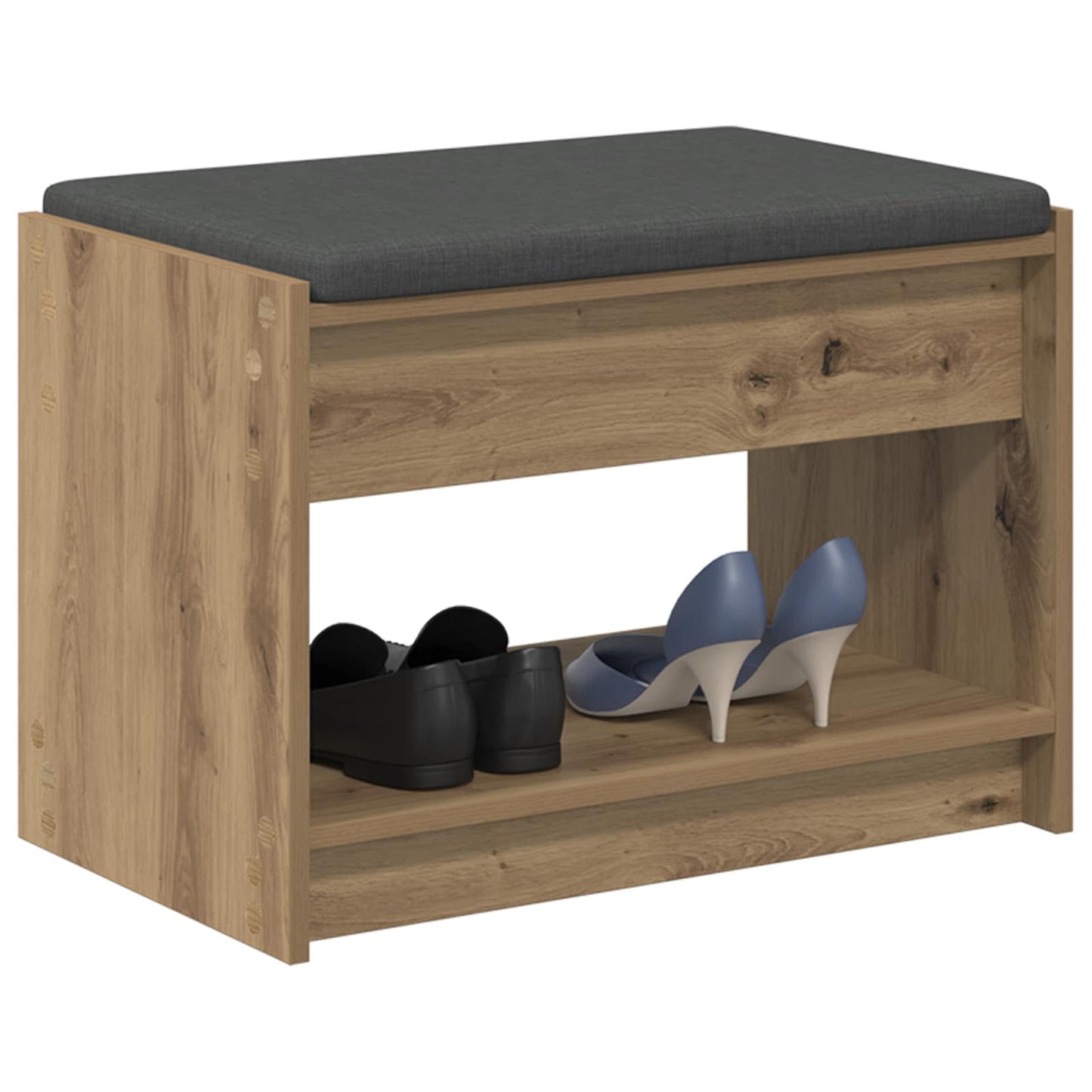 Cipőpad Párnával Kézműves Tölgy 63 x 38 x 45 cm Szerelt Fa