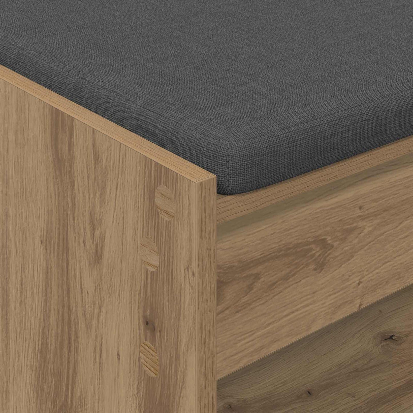 Cipőpad Párnával Kézműves Tölgy 83 x 38 x 45 cm Szerelt Fa