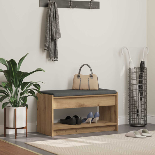 Cipőpad Párnával Kézműves Tölgy 83 x 38 x 45 cm Szerelt Fa