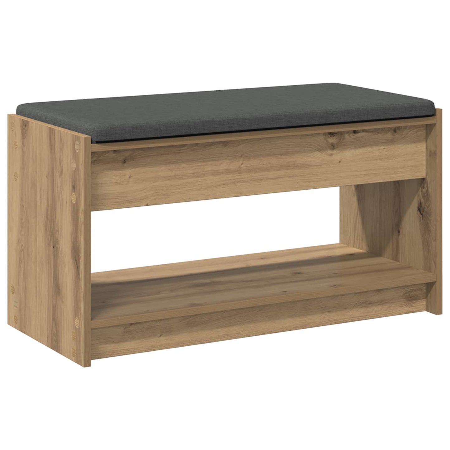 Cipőpad Párnával Kézműves Tölgy 83 x 38 x 45 cm Szerelt Fa