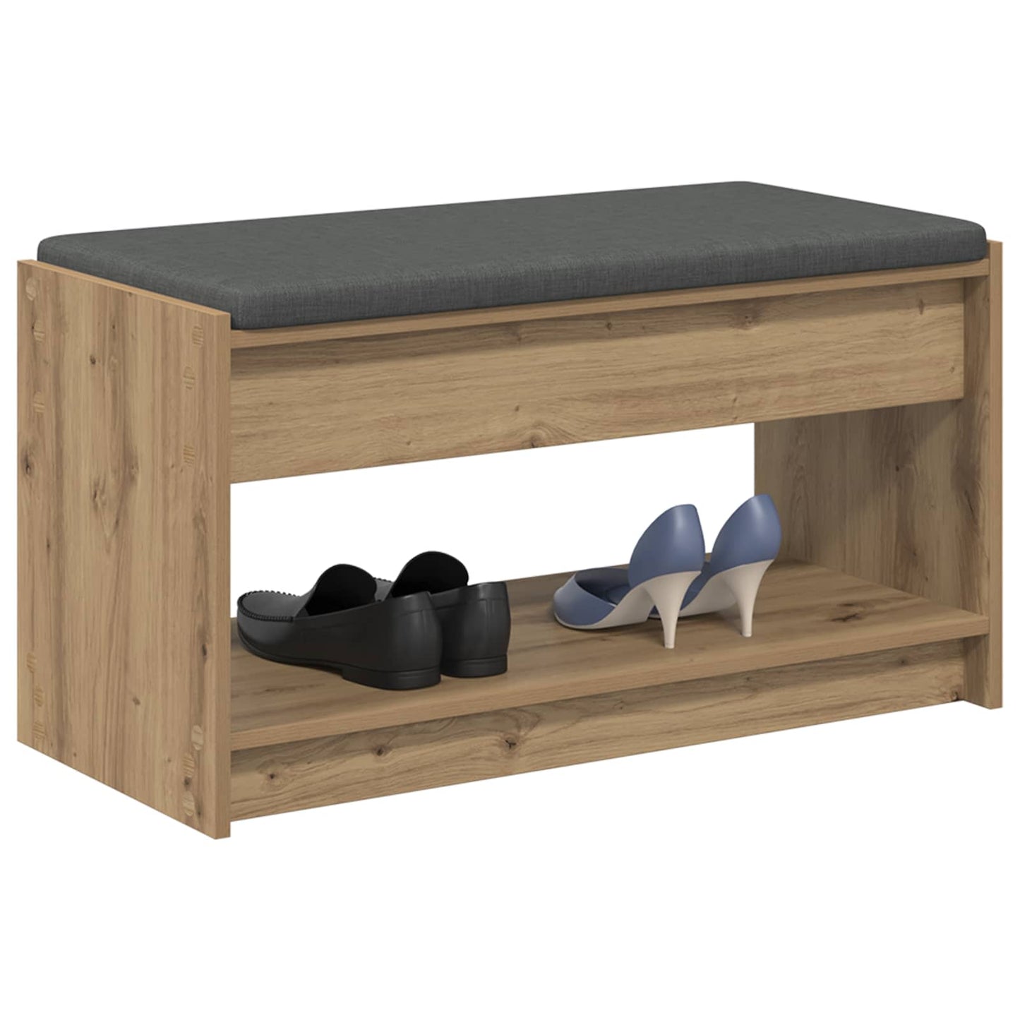 Cipőpad Párnával Kézműves Tölgy 83 x 38 x 45 cm Szerelt Fa