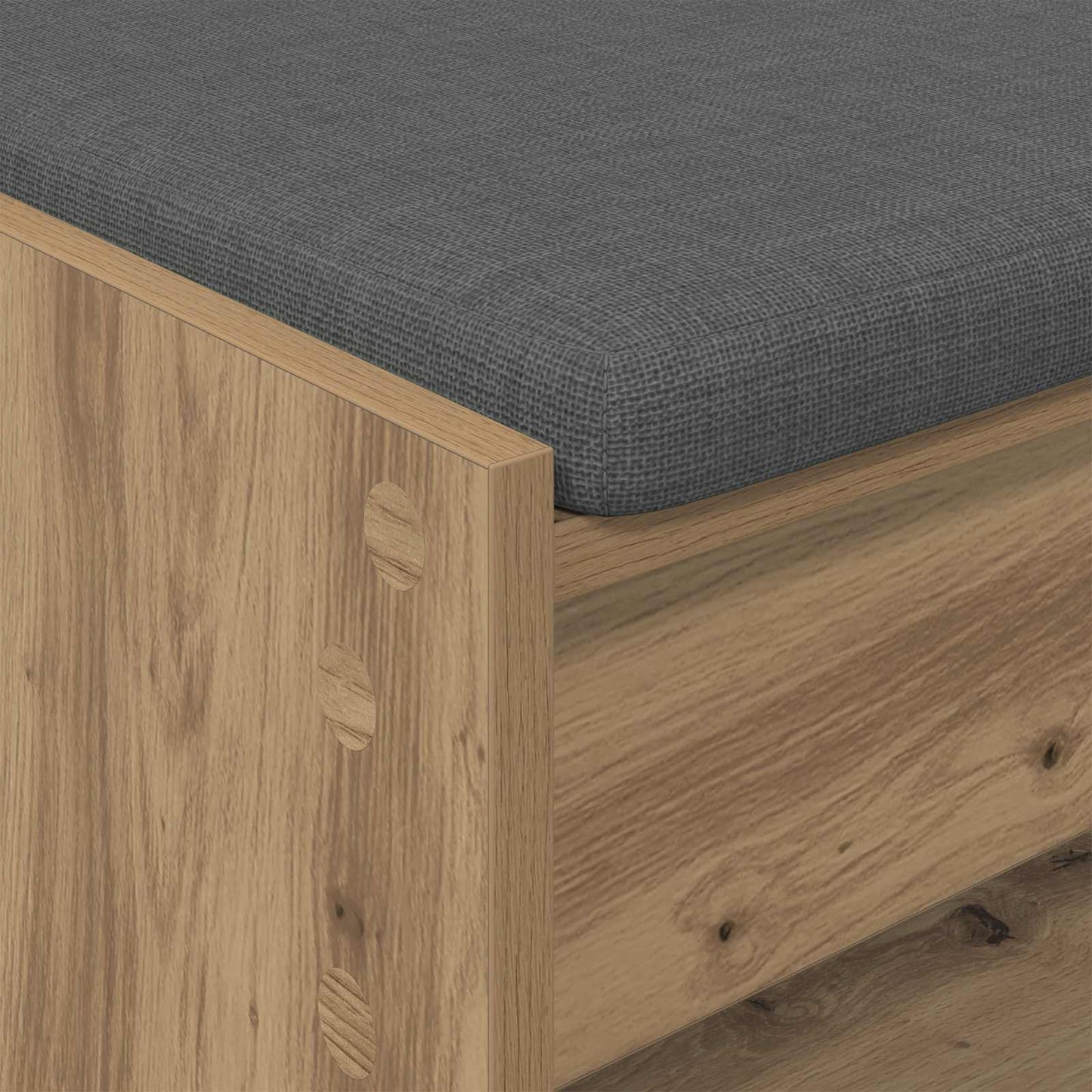 Cipőpad Párnával Kézműves Tölgy 103 x 38 x 45 cm Szerelt Fa