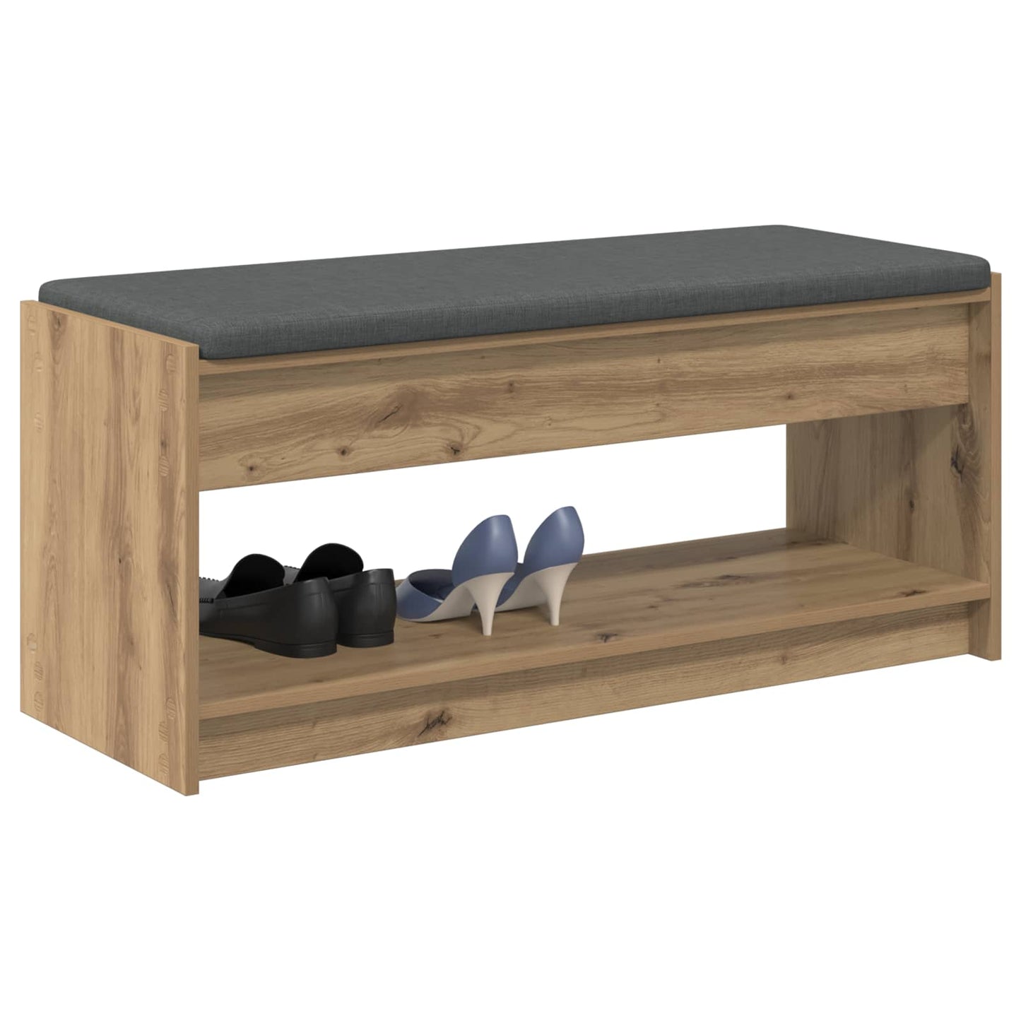 Cipőpad Párnával Kézműves Tölgy 103 x 38 x 45 cm Szerelt Fa