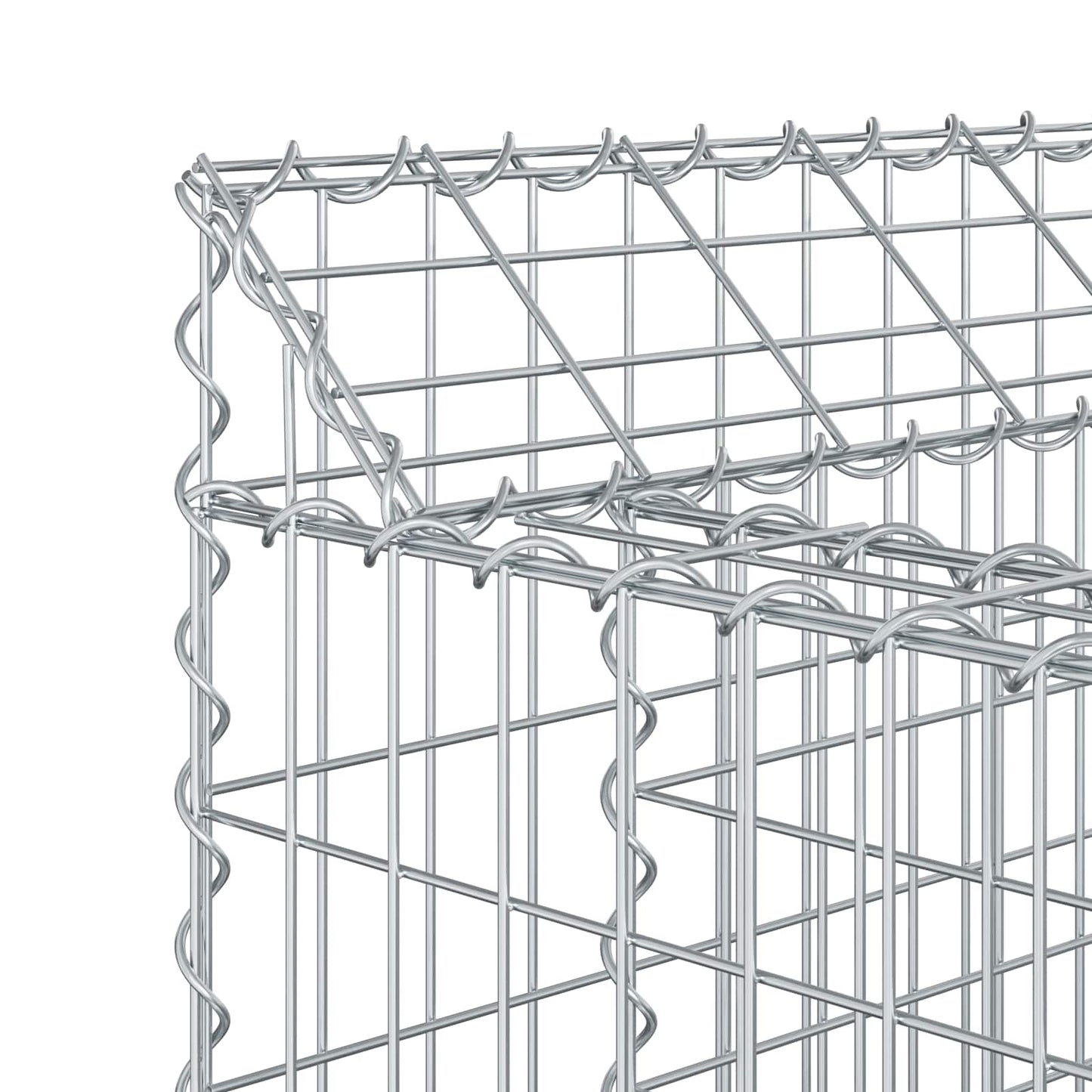 Gabion emelt ágy 2 pcs Ezüst