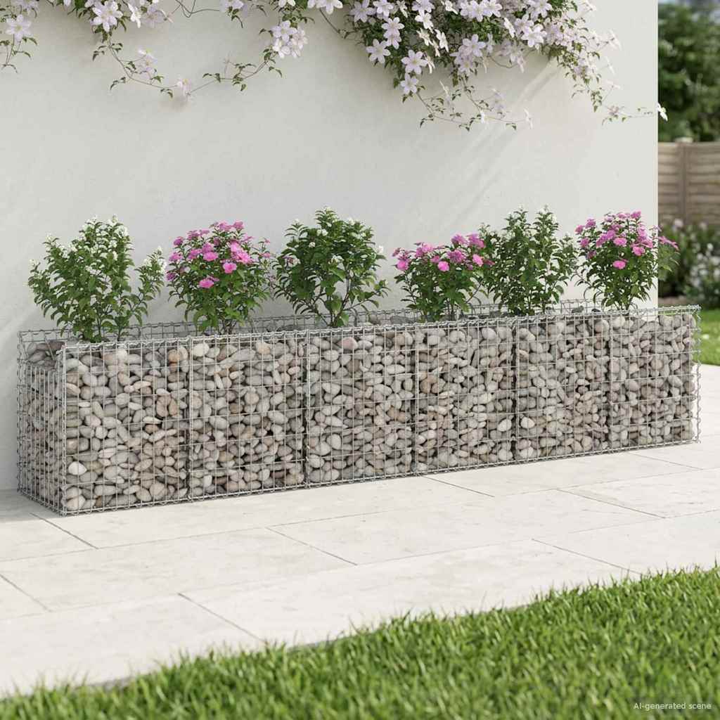 Gabion emelt ágy 2 pcs Ezüst