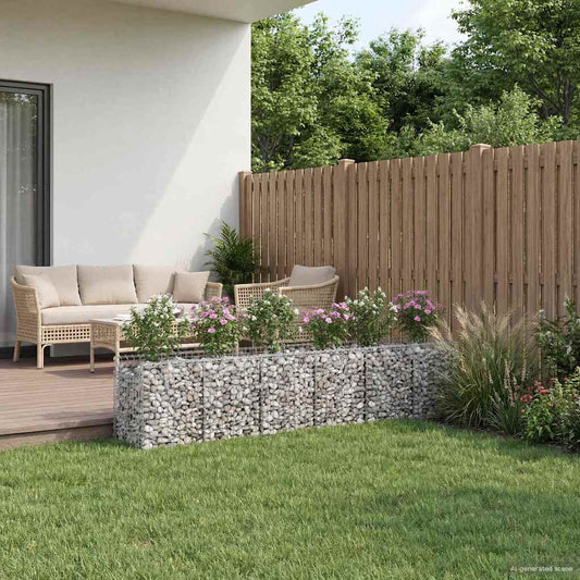 Gabion emelt ágy 2 pcs Ezüst