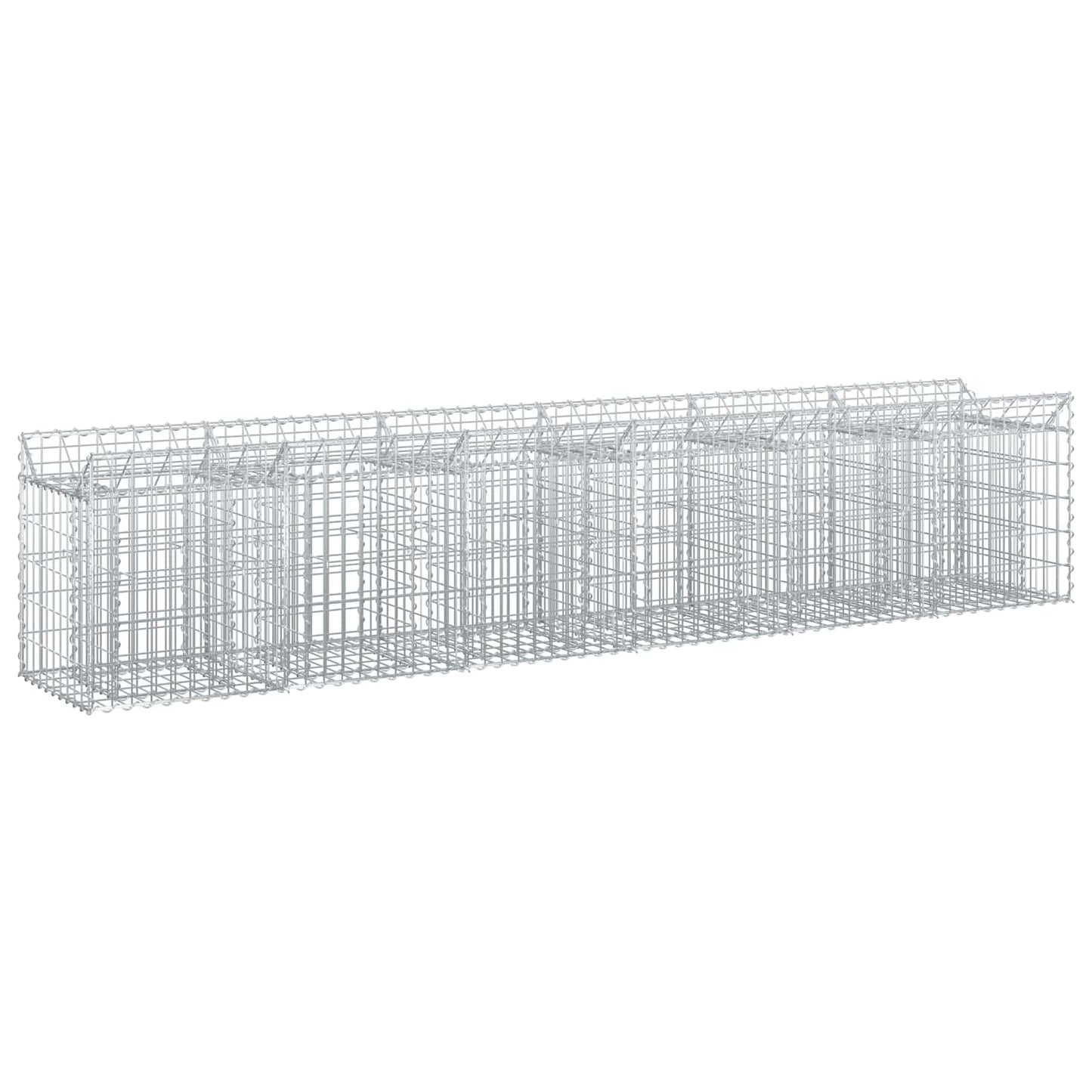 Gabion emelt ágy 2 pcs Ezüst
